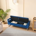 thumbnail image 6 of Nmkwnr 67.91" Upholstered Storage Bench with Armrests, Soft Velvet Storage Ottoman for Living Room, Entryway, Bedroom, Navy Blue, 6 of 8