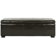 thumbnail image 6 of SAFAVIEH Madison Large Rustic Solid Upholstered Storage Bench, Brown, 6 of 12
