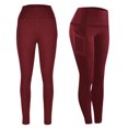 thumbnail image 7 of Cethrio Girls Leggings, Stretchy Casual High-waisted Athletic Yoga Pants with Pockets Wine Size 6, 7 of 7