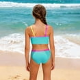 thumbnail image 5 of Tween Girls Swimsuits V Neck Bikini Set High Waist Girl Two Piece Bathing Suit Green Boho Holiday Beachwear Set 11-12 Years, 5 of 5
