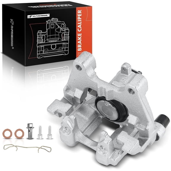 A-Premium Disc Brake Caliper Assembly with Bracket Compatible with Volkswagen Tiguan 2018-2023 2.0L - Rear Right Passenger Side