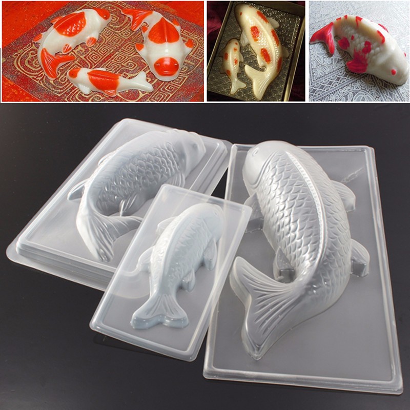 Koi Fish 3D Cake Chocolate Mould Jelly Handmade Sugarcraft Mold DIY Kitchen Cooking Tool Gadgets