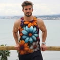 thumbnail image 6 of Logiee Colorful Blooming Flowers Print Men's Workout Tank Top,Quick Dry Workout Tank Top,Gym Muscle Tee,Fitness Bodybuilding Sleeveless T Shirt-3X-Large, 6 of 7