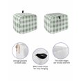 thumbnail image 2 of Sage Green Checkered Toaster Cover 2 Slice, Green White Buffalo Plaid Dustproof Bread Machine Oven Cover with Storage Pockets, Fits Most Kitchen Toasters Protector, 2 of 5