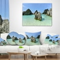 thumbnail image 3 of Designart Horseshoe Bay Cove Bermuda - Oversized Beach Throw Pillow - 16x16, 3 of 4