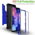 thumbnail image 3 of Galaxy A30 Case, With [Tempered Glass Screen Protector Included], STARSHOP Full Cover Heavy Duty Dual Layers Phone Cover with Kickstand and Locking Belt Clip-Blue, 3 of 6