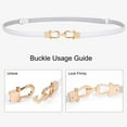 thumbnail image 3 of Women 2 Pack Skinny Belt for Dress,Thin Waist Belt - Adjustable Leather Belt with Gold Buckle, 3 of 5