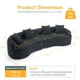thumbnail image 2 of SEENYOO 110" Boneless Sofa, Black Sectional Sofa for Living Room, with 30D High-Density Chenille, Curved Modular Design and Compression Sponge, 2 of 17