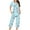 Light Blue, variant on 2 Pieces Cotton Summer Pajamas for Women Set Short Sleeve Sleepwear Tops with Capri Pants Pj Set S-3XL