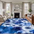 thumbnail image 2 of Blue Flowers Large Area Rugs 5x8 ft Spring White Floral Pastoral Washable Rug Non Slip Indoor Carpet Absorbent Floor Mat for Living Room Bedroom Dining Room, 2 of 9