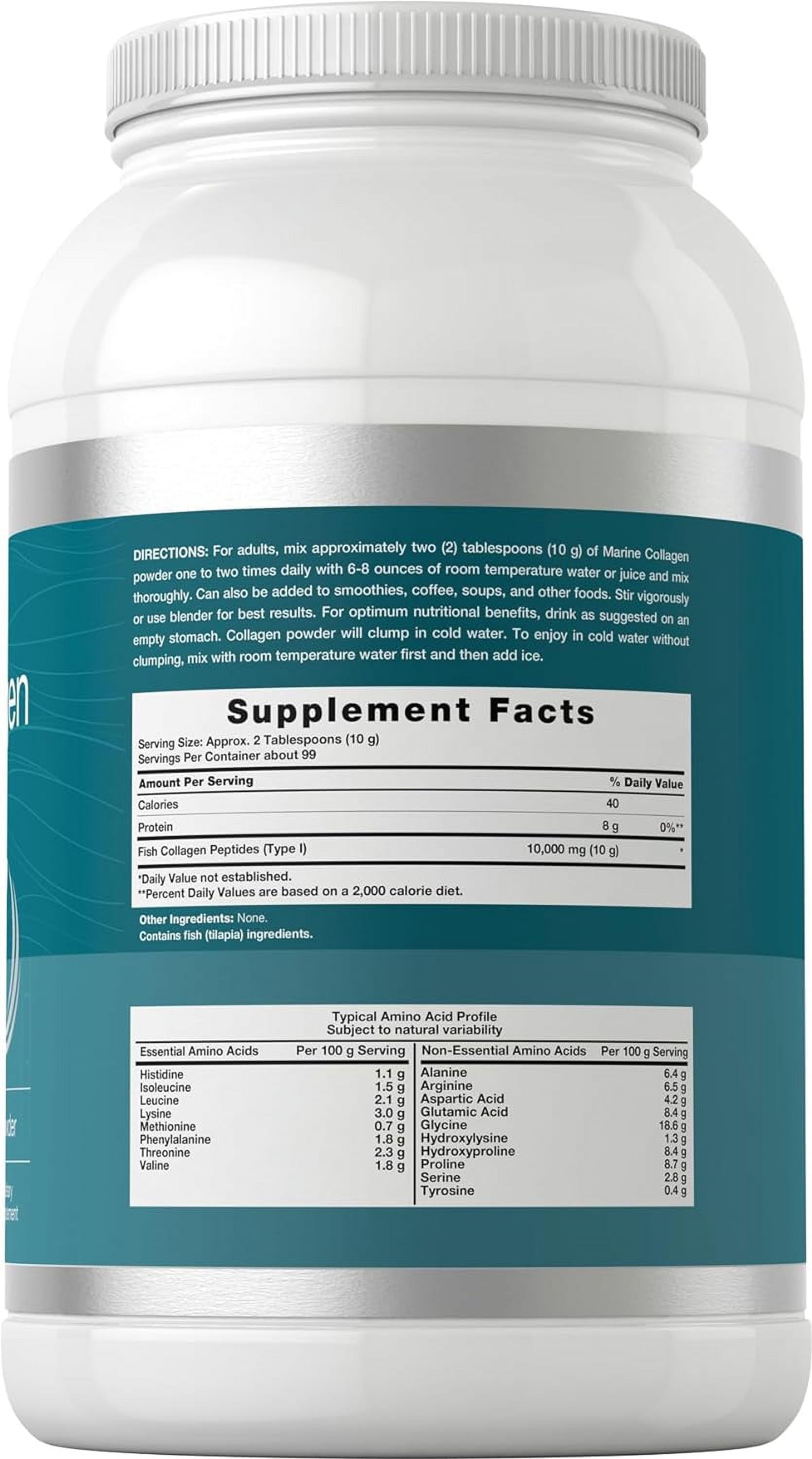 Marine Collagen Powder 2.2 lbs | Hydrolyzed Collagen Peptides | Unflavored | by Horbaach