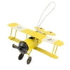 Unique Bargains Home Office Metal Desk Decoration Display Airplane Biplane Model Yellow