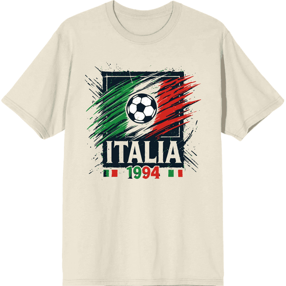 World Cup 1994 Italia Adult Natural Crew Neck Short Sleeve Tee-Medium