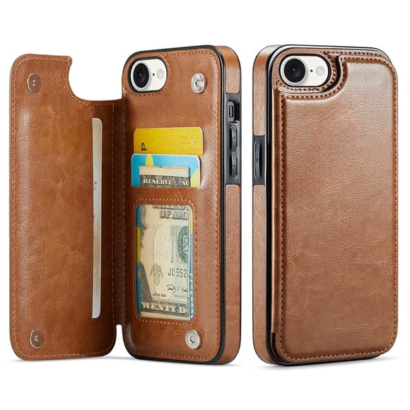 Funda Cartera Wefor para iPhone 16e de Cuero PU con Porta Tarjetas