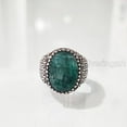 thumbnail image 3 of Emerald Corundum Mans Ring, Natural Emerald Corundum, May Birth Ring, Silver Jewelry, 925 Silver Ring, Gift, Heavy Mens Ring, Arabic Design, Ottoman Style Ring, Christmas, Turkey Mens Signet Ring, 3 of 7