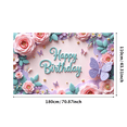 thumbnail image 3 of Decorative Design Happy Birthday Banner Butterfly Theme Floral Pattern for Garden Party Celebration, 3 of 7
