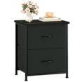 thumbnail image 1 of Eunos Small Nightstand for Bedroom with 2 Fabric Drawer, Black Bedside Table End Table for Closet, 1 of 7