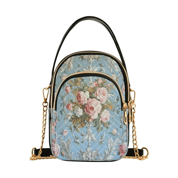 Cross Body Fashion Shoulder Waist Purse Bags Charming Rose Garden Wallpaper Pocket Handbags