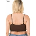 thumbnail image 3 of J. METHOD Women's Strappy Bralette – Front V Lattice Sports Bra with Removable Pads Padded Built-in Shelf Bandeau, 3 of 3