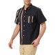 thumbnail image 4 of CAMISAS DE HOMBRE CORTAS DE VERANO DE ALGODÓN PATCHWORK CON BOTONES M NEGRO BEIGE, 4 of 6