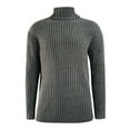 thumbnail image 3 of JTieacloth Casual Mens Sweaters Mens Autumn And Winter Fashion Casual Turtleneck Color Matching Knitted Wool Coat Sweater(Gray), 3 of 3