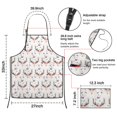 thumbnail image 3 of White Deer Antler Flower Pattern Apron-Garden Aprons for Women with Pockets-Cotton Linen Waterproof Kitchen Cooking Gardening Aprons Adjustable for Kitchen,Cooking,BBQ and Salon 33x27 Inch, 3 of 7