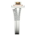 thumbnail image 3 of Clara Pucci 14K White/Rose Gold Emerald Cut 1Ct Simulated Champagne Engagement Ring + Matching Band - Luxury Box Included, 3 of 7