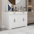 thumbnail image 2 of 47.95" Farmhouse Buffet Cabinet Storage Sideboard with 2 Drawers and 4 Doors for Dining Living Room Kitchen Cupboard-White, 2 of 8