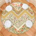 thumbnail image 2 of Pioneer Flower Floral Print Pattern Round Fitted Tablecloth with Elastic Edge,Dining Table Cover Waterproof,Outdoor Round Tablecloth for Camping,Dining,Indoor and Outdoor, 2 of 7