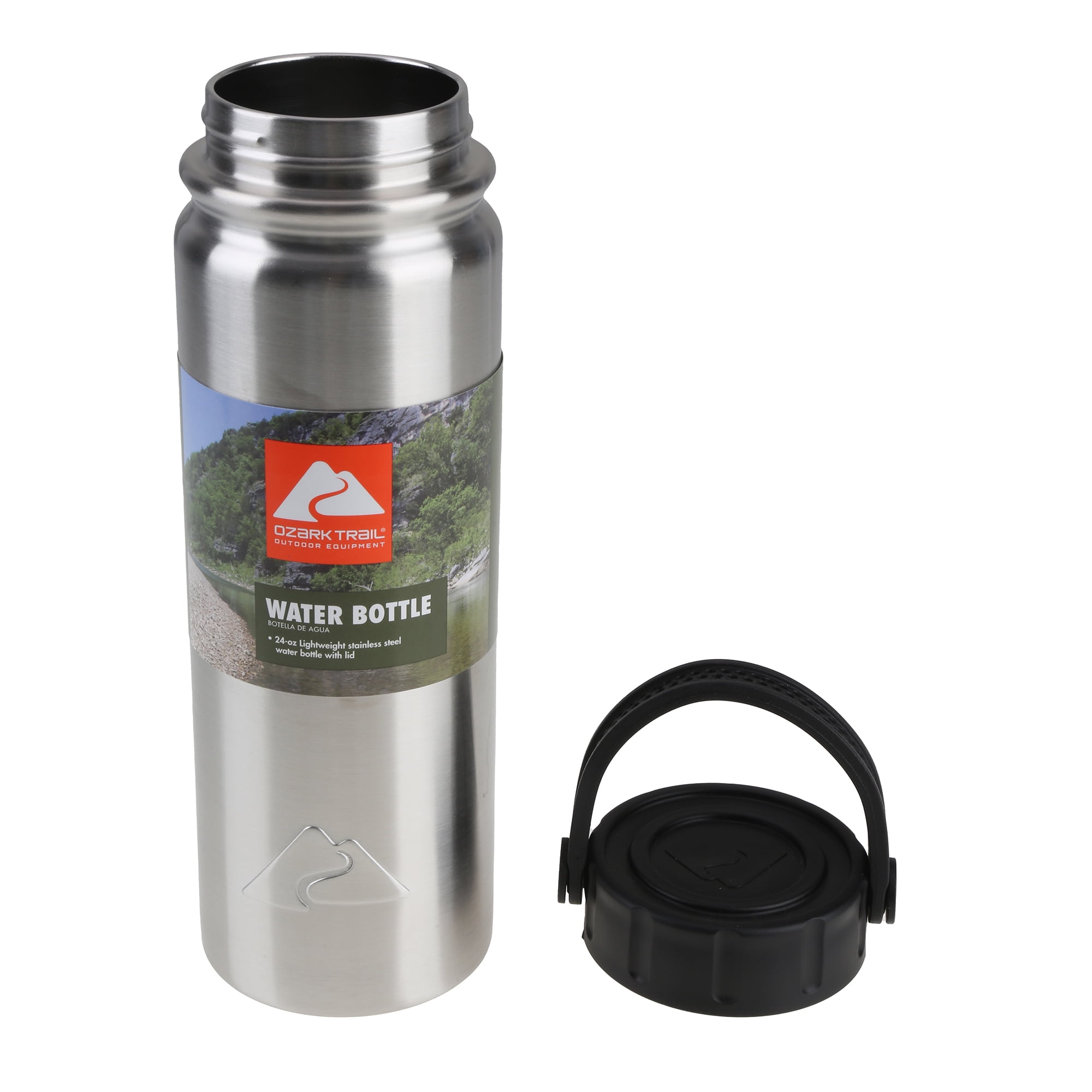 Ozark Trail 24 fl oz Green Insulated Stainless Steel Water Bottle, Twist  Cap with Loop Handle 