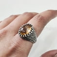 thumbnail image 4 of Cab Citrine Mans Ring, Natural Citrine Ring, November Birthstone Citrine, Silver Jewelry, 925 Silver Ring, Birthday Gift, Heavy Mens Ring, Arabic Oxidized Mans Ring, Christmas, Mens Signet Ring, 4 of 7