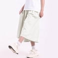 thumbnail image 2 of KyCheLot Kids Girls Solid Color Capris Pants Summer Pleated Wide Leg Elastic Waist Pants Comfy Fashion Skirts Pants, 2 of 5