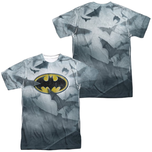 Batman Bats Logo Unisex Adult Sublimated Costume T Shirt (Front/Back), Medium Multicolor