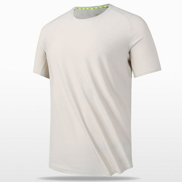 AherBiu Plus Size Mens T-Shirts Quick Dry Fitted Athletic Performance T Shirt Crewneck Outdoor Activewear Tops