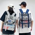thumbnail image 4 of Mochila transparente de PVC de gran capacidad, mochila escolar transparente para estadios, conciertos, impermeable, mochila simple y suave XA342C, 4 of 5