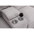 thumbnail image 5 of Devion Furniture Solid Print Linen Sectional Sofa with Console and Ottoman, Light Gray, 5 of 10
