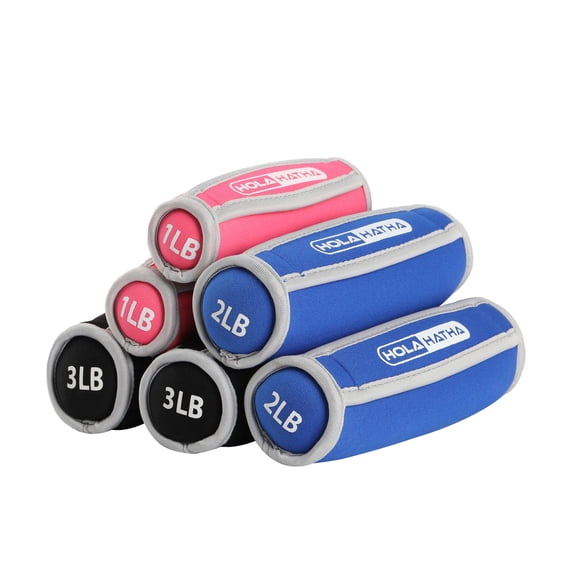 Open Box HolaHatha Weights Strength Training Equipment 1, 2, & 3lb Sets