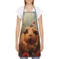 thumbnail image 2 of Naloa 1Pack Adjustable Bib Apron Waterdrop Resistant Cooking Kitchen Aprons for Women Men Chef, Rose Cute Guinea Pig Print, 2 of 5