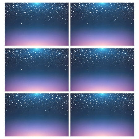 

Ryvnso Placemats Set of 6 Starry Blue Gradient Stars Dining Mats Heat-Resistant Non-Slip Washable Table Mat