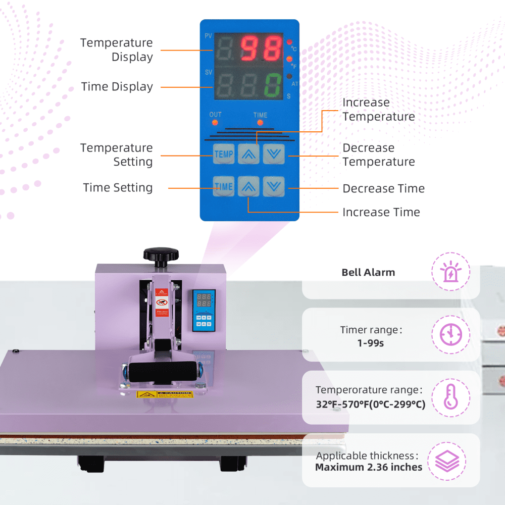 16x24 Manual Heat Press Machine With Slide-out base