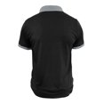 thumbnail image 4 of Domzest Mens Contrast Collar Polo Shirt Short Sleeve Button Up Golf Top with Placket Chest Pocket Black M, 4 of 8