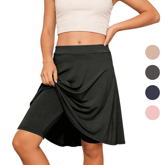 Fozruso School Skirt For The Back To School Season A Line Skirt With Shorts Inside Summer Girl Style Tie Skirt(Beige)
