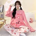 thumbnail image 6 of Kawaii Pajamas Suit Chiikawa Usagi Cotton Spring Hachiware Long Sleeves Pants Sleepwear Casual Homewear, 6 of 9