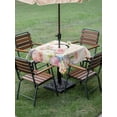 thumbnail image 3 of Easter Outdoor Tablecloth - 54x54 Inch Square Dining Table Cover, Country Spring Rabbit Feet Eggs Botanical Flowers Waterproof Outdoor Table Cloth with Umbrella Hole & Zipper for Picnic/Patio/Party, 3 of 7