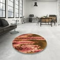 thumbnail image 3 of Ahgly Company Indoor Round Patterned Tomato Sauce Red Area Rugs, 8' Round, 3 of 6
