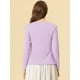 thumbnail image 4 of AllegK Cardigan Dobladillo Rizado RebeDe Punto Frente De CorbaPaMujeres Morado claro XS, 4 of 5