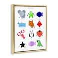thumbnail image 3 of Stupell Industries Creative Animal Shapes Chart Gold Framed Floater Canvas Wall Art design by Carla Daly, 31 x 25, 3 of 9
