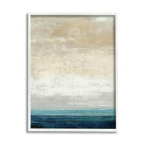 Stupell Industries Distressed Ocean Landscape Abstract Painting White Framed Art Print Wall Art, Design by Suzanne Nicoll
