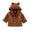 Coffee, variant on Baby Boys Girls Faux Leather Jackets Hooded Infant Kids Sherp𝐚 Fleece-Lined Zip Up Cute Bear Hoodies Winter Coats
