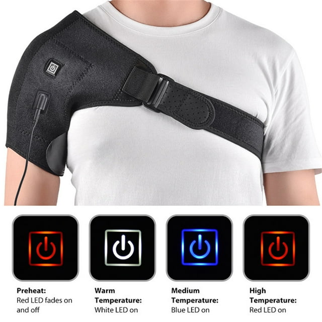 Shoulder Brace Household Supply Heated Multiple Modes Electric Shoulder Heating Pad; Straps Heating Support Wraps Adjustable Free Size Relief Braces